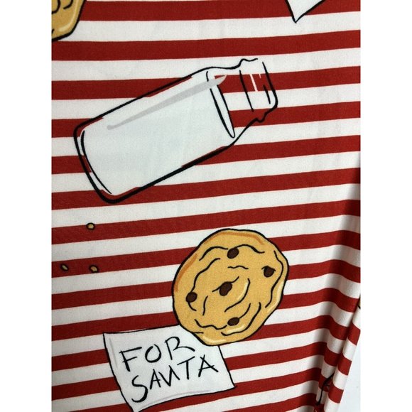 LULAROE Christmas Leggings Santa Cookies And Milk Red White Stripes One Size - Picture 4 of 8